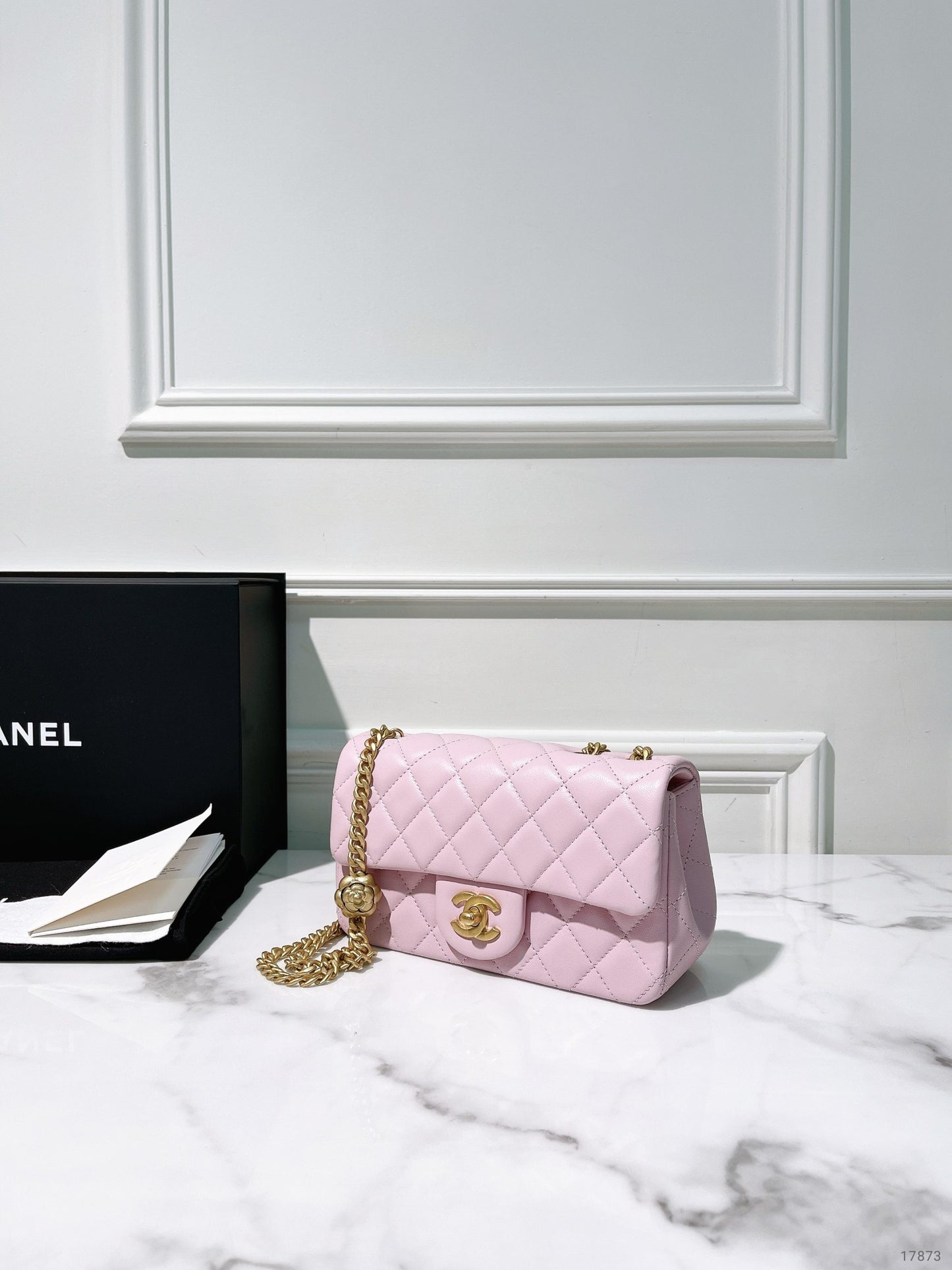 CHANEL 25P MINI FLAP, Pink/Gold