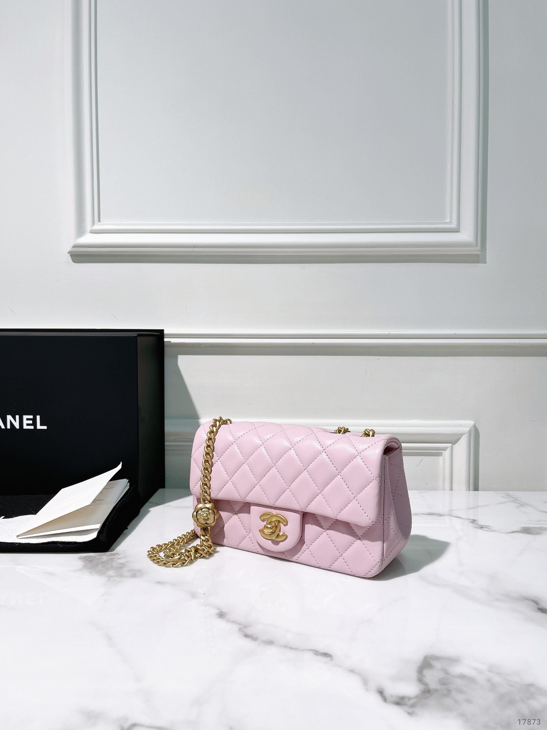 CHANEL 25P MINI FLAP, Pink/Gold