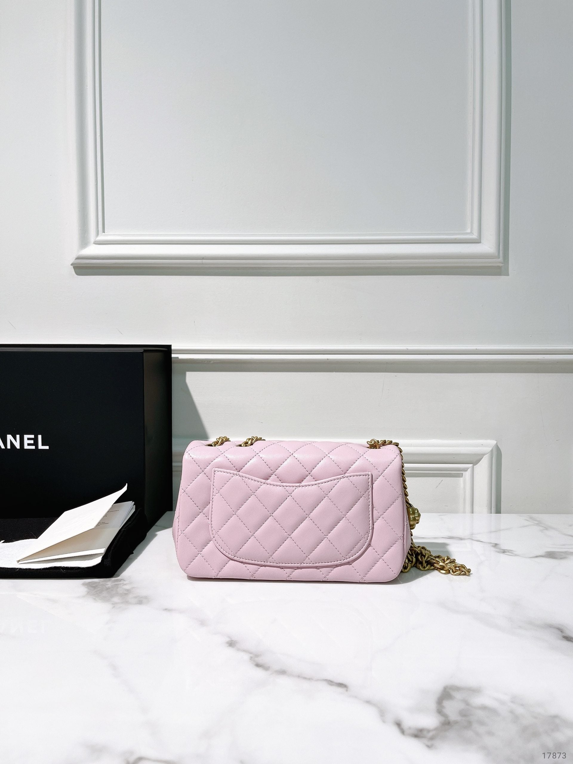 CHANEL 25P MINI FLAP, Pink/Gold