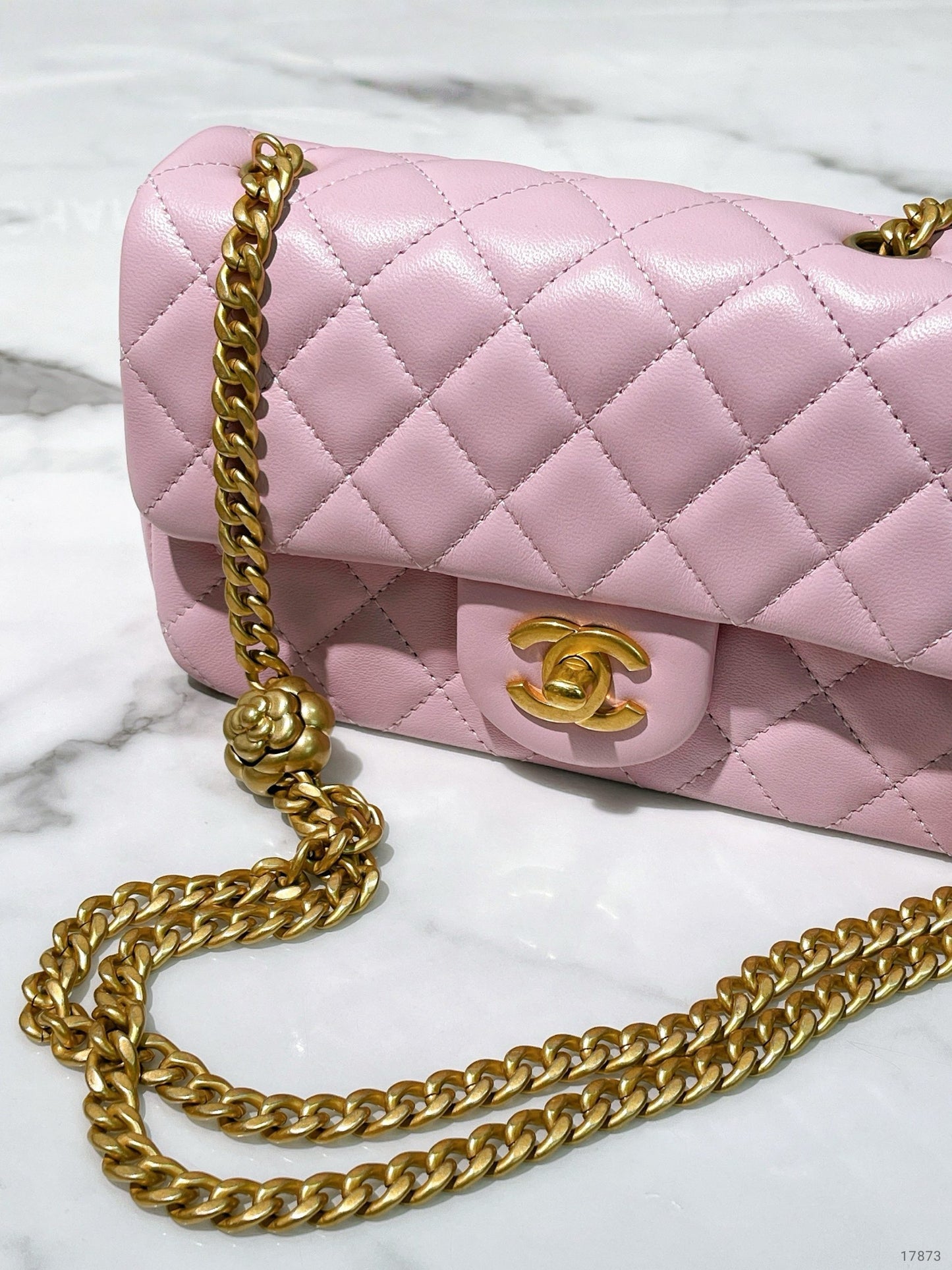CHANEL 25P MINI FLAP, Pink/Gold