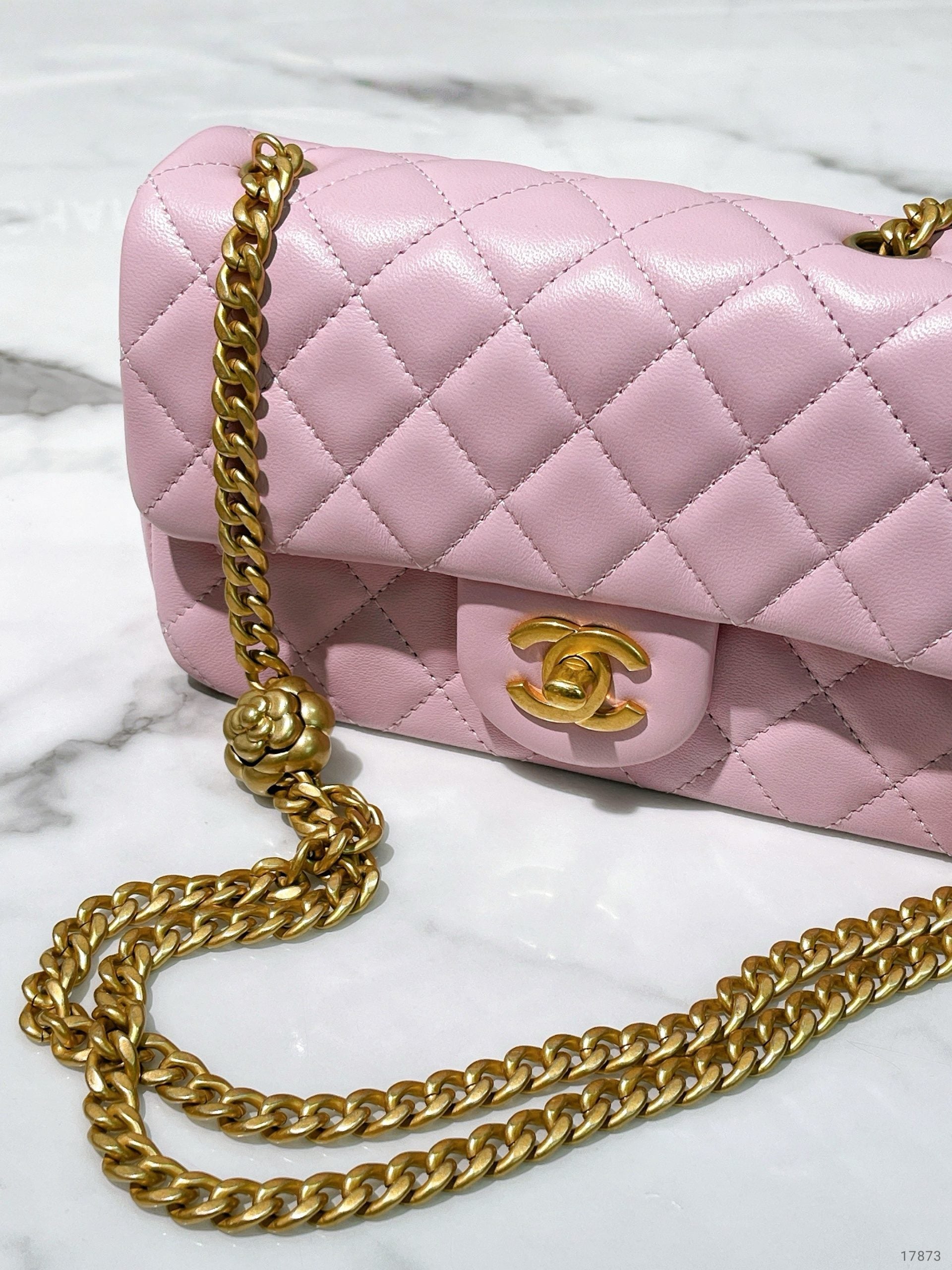 CHANEL 25P MINI FLAP, Pink/Gold