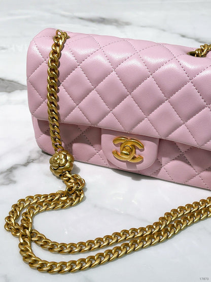 CHANEL 25P MINI FLAP, Pink/Gold