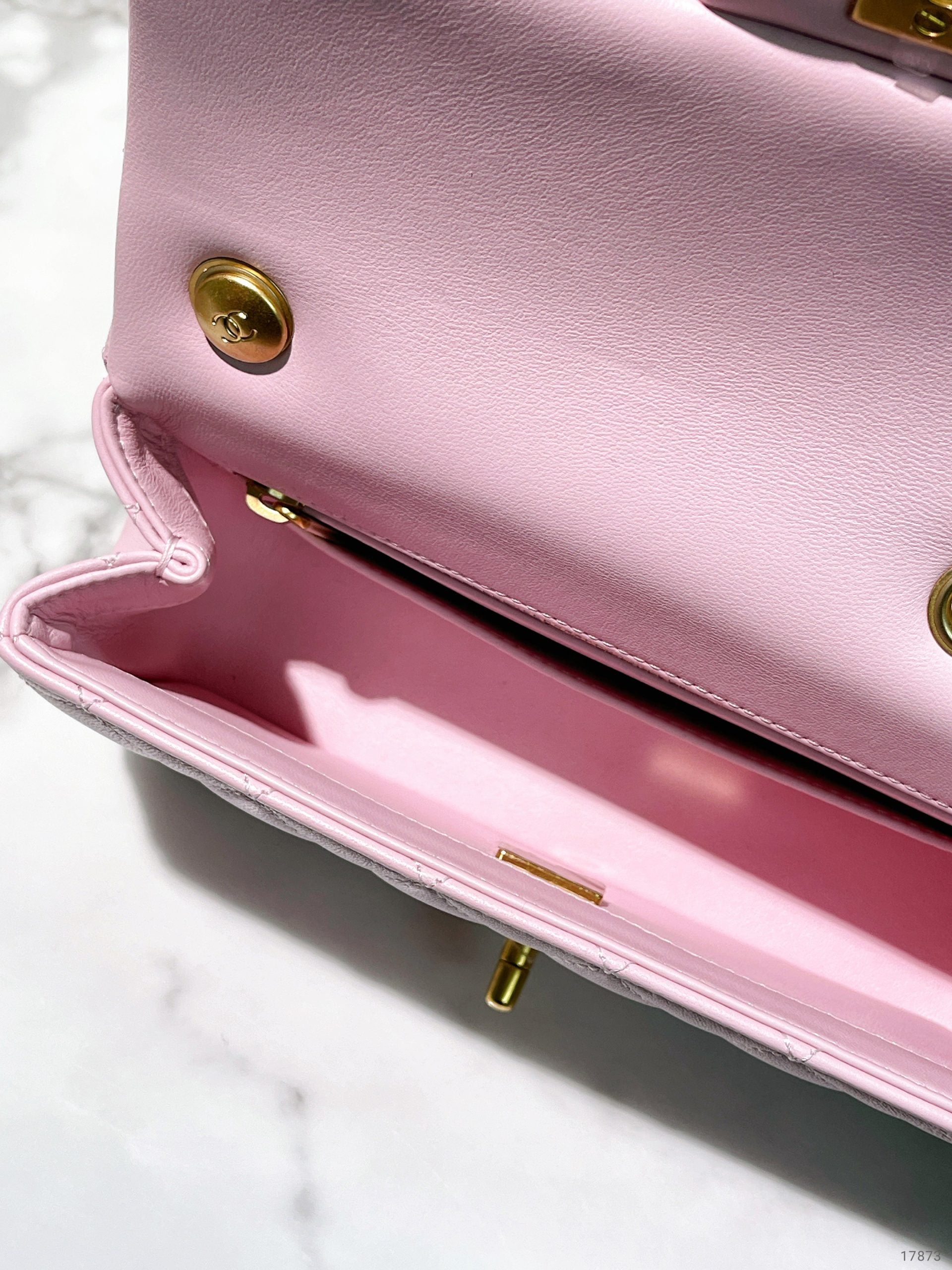 CHANEL 25P MINI FLAP, Pink/Gold