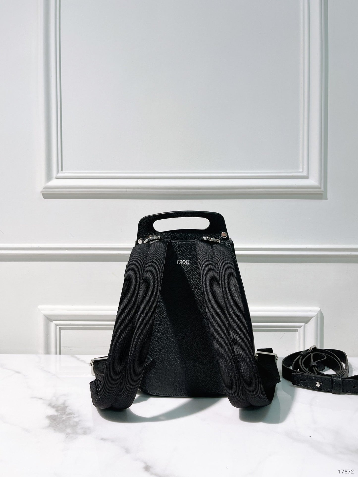 DIOR SADDLE BACKPACK, Black/Silver