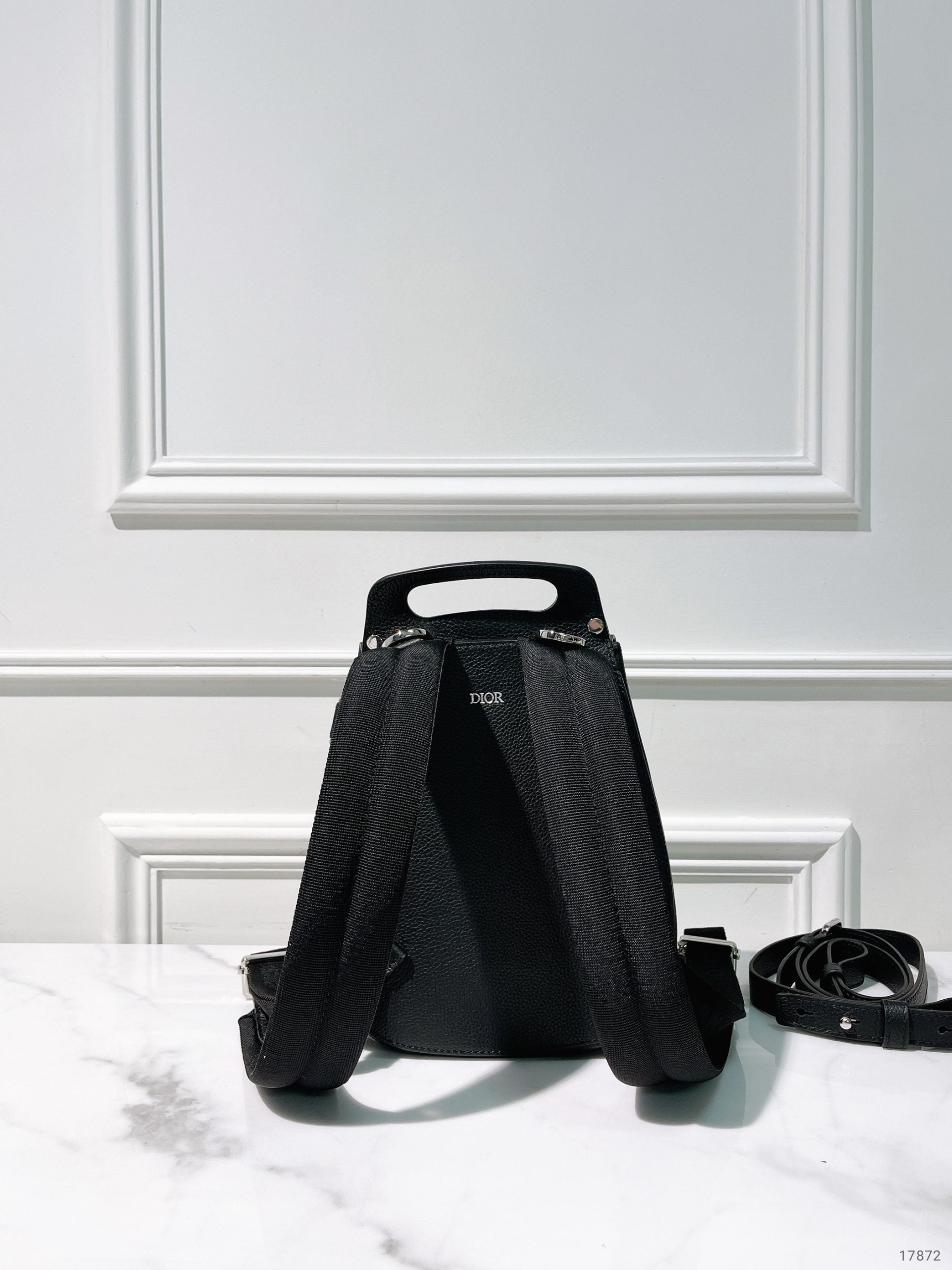 DIOR SADDLE BACKPACK, Black/Silver