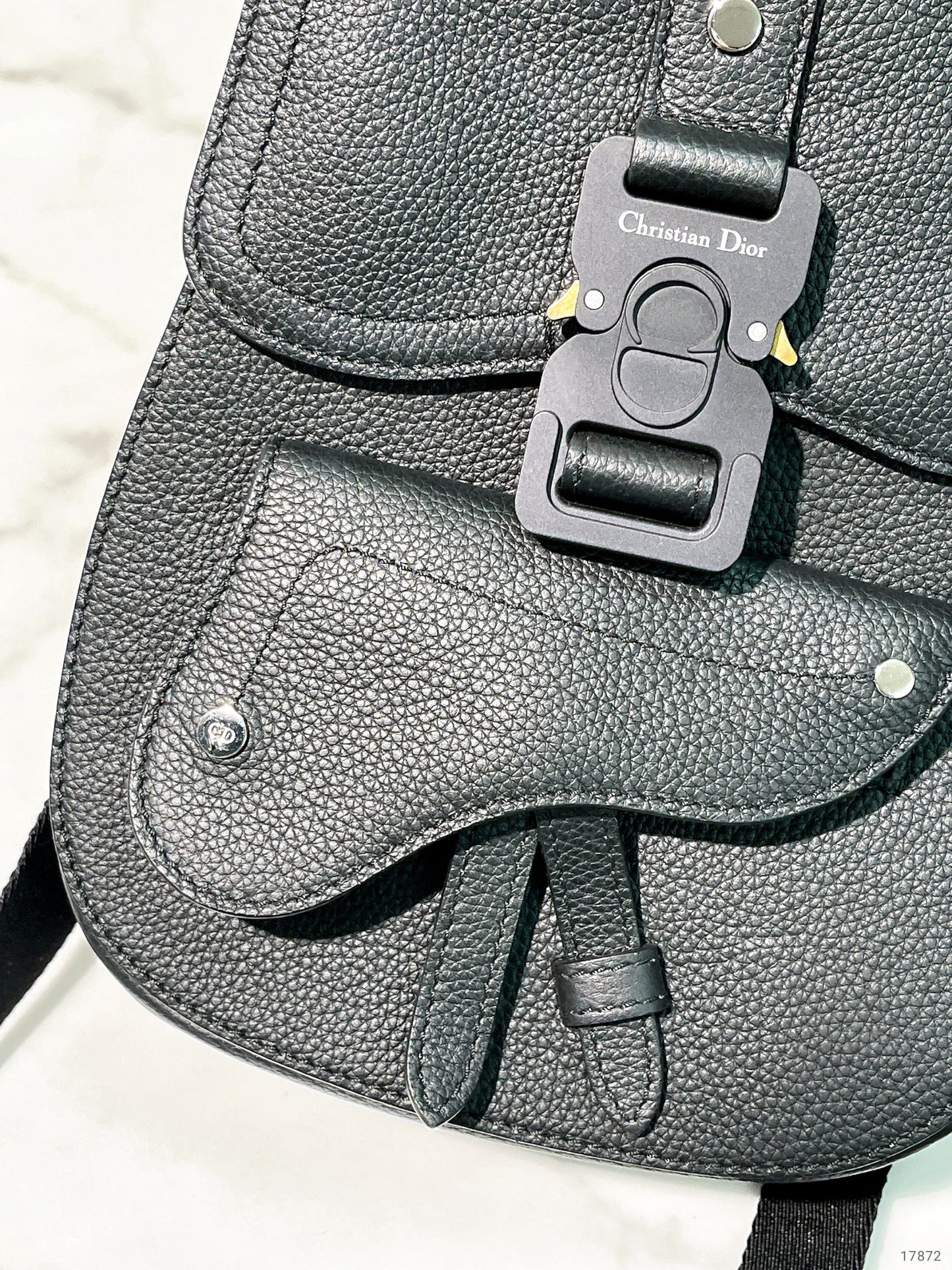 DIOR SADDLE BACKPACK, Black/Silver