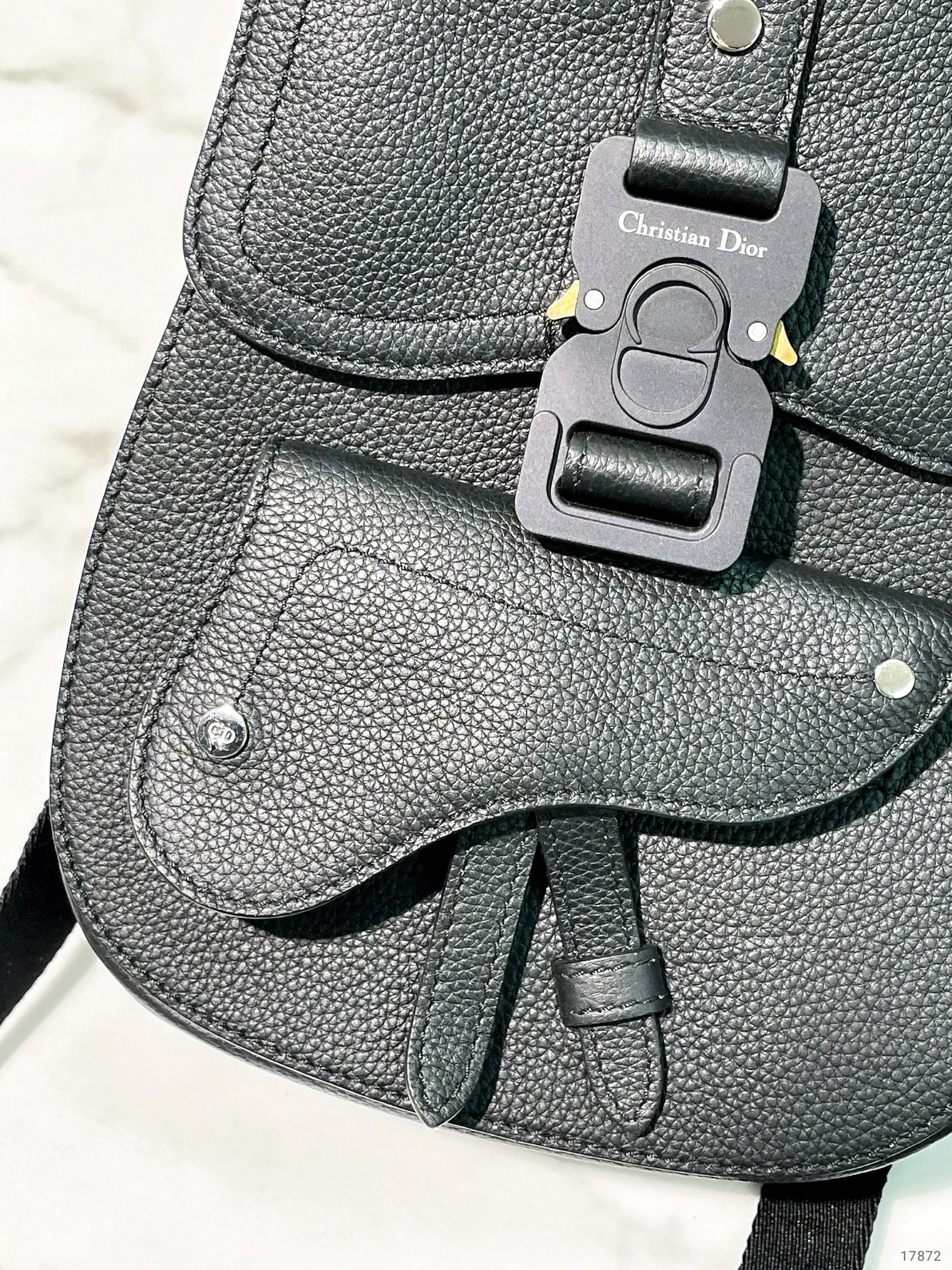 DIOR SADDLE BACKPACK, Black/Silver