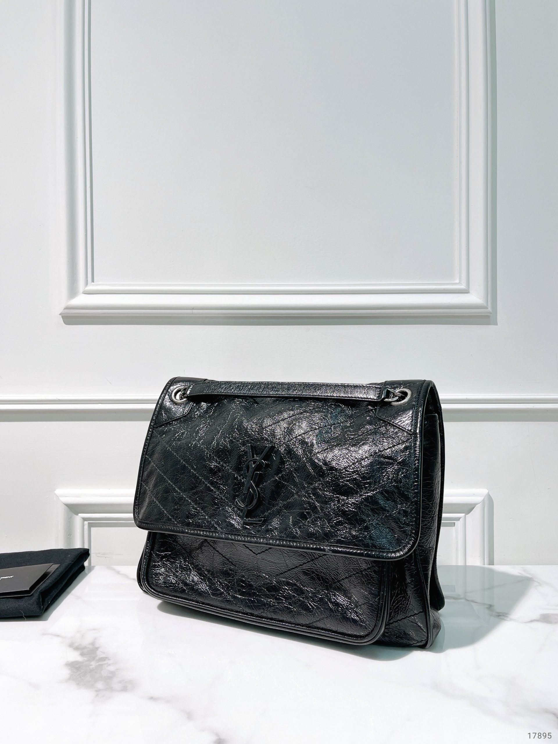 YSL LARGE NIKI, Black/Silver