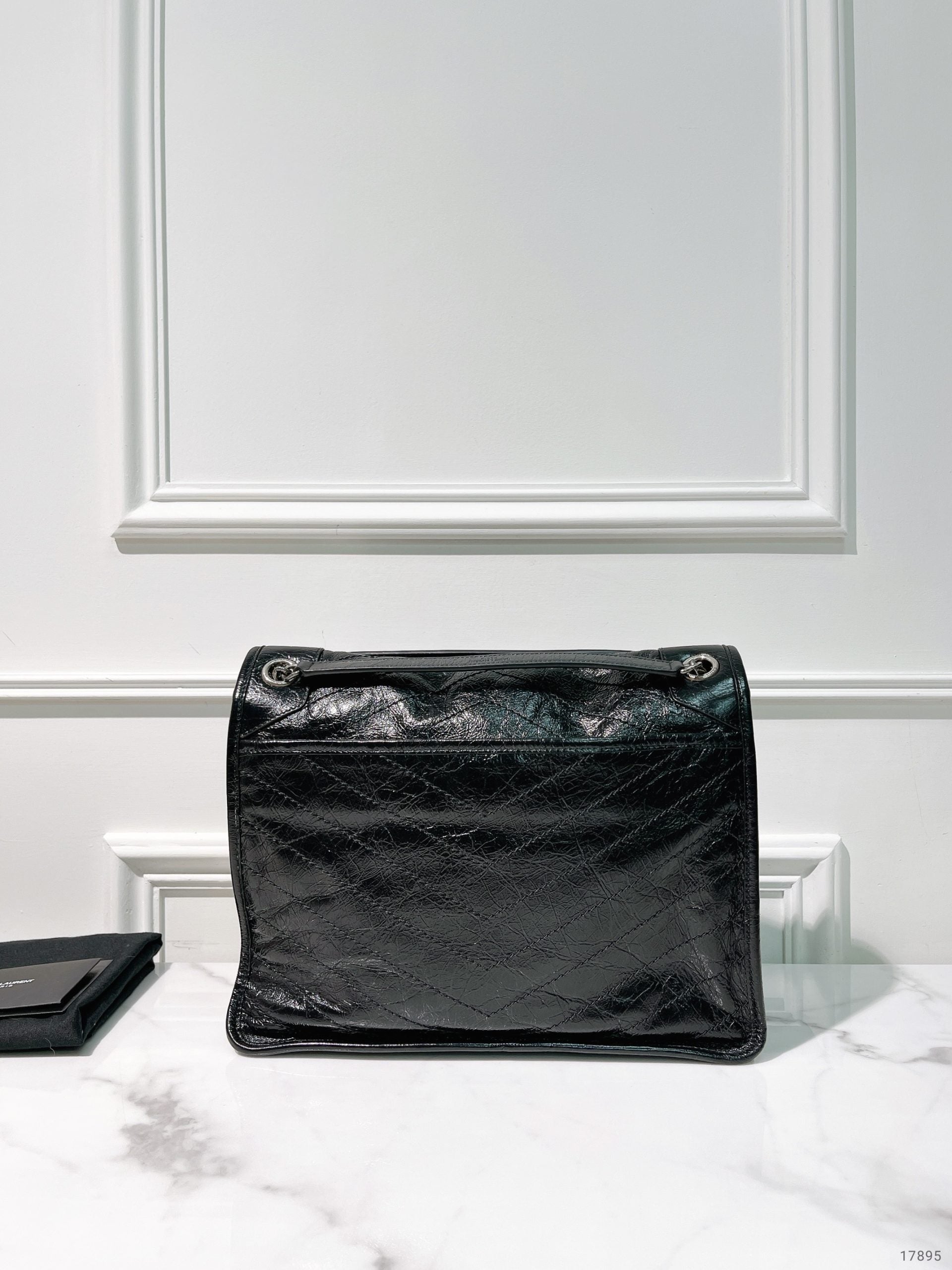 YSL LARGE NIKI, Black/Silver