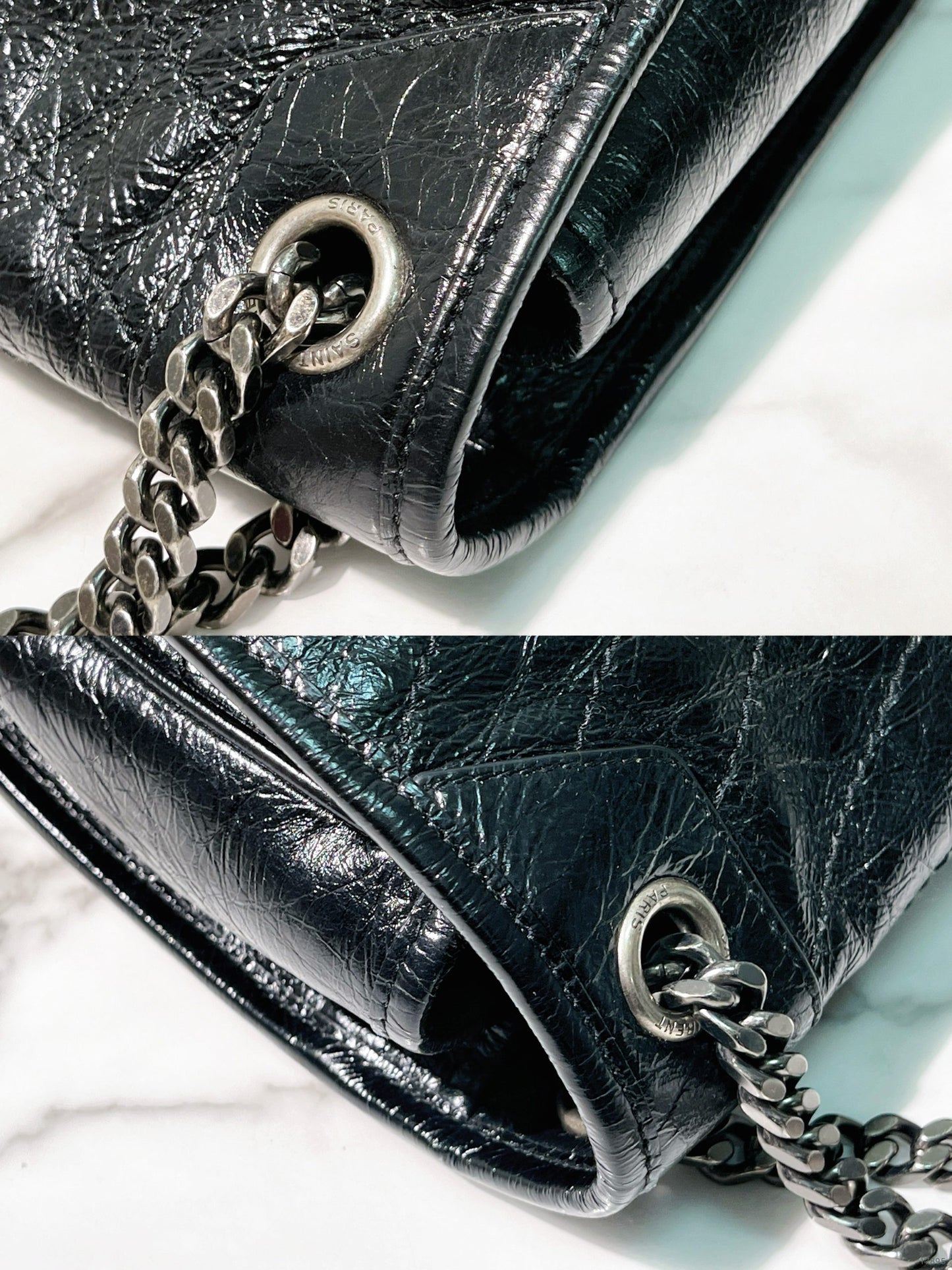 YSL LARGE NIKI, Black/Silver