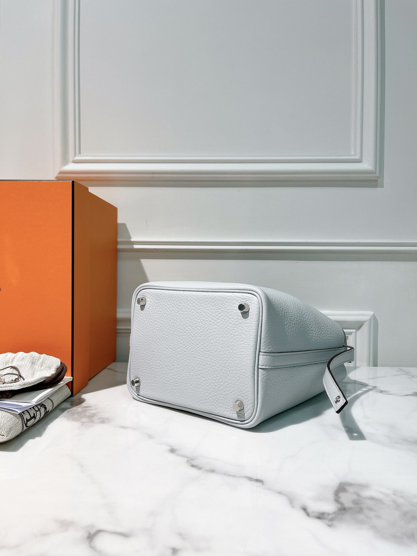 HERMES PICOTIN 18, Bleu/Pale