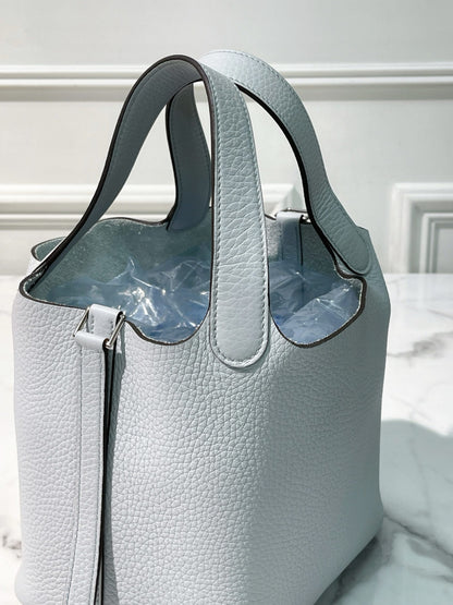 HERMES PICOTIN 18, Bleu/Pale