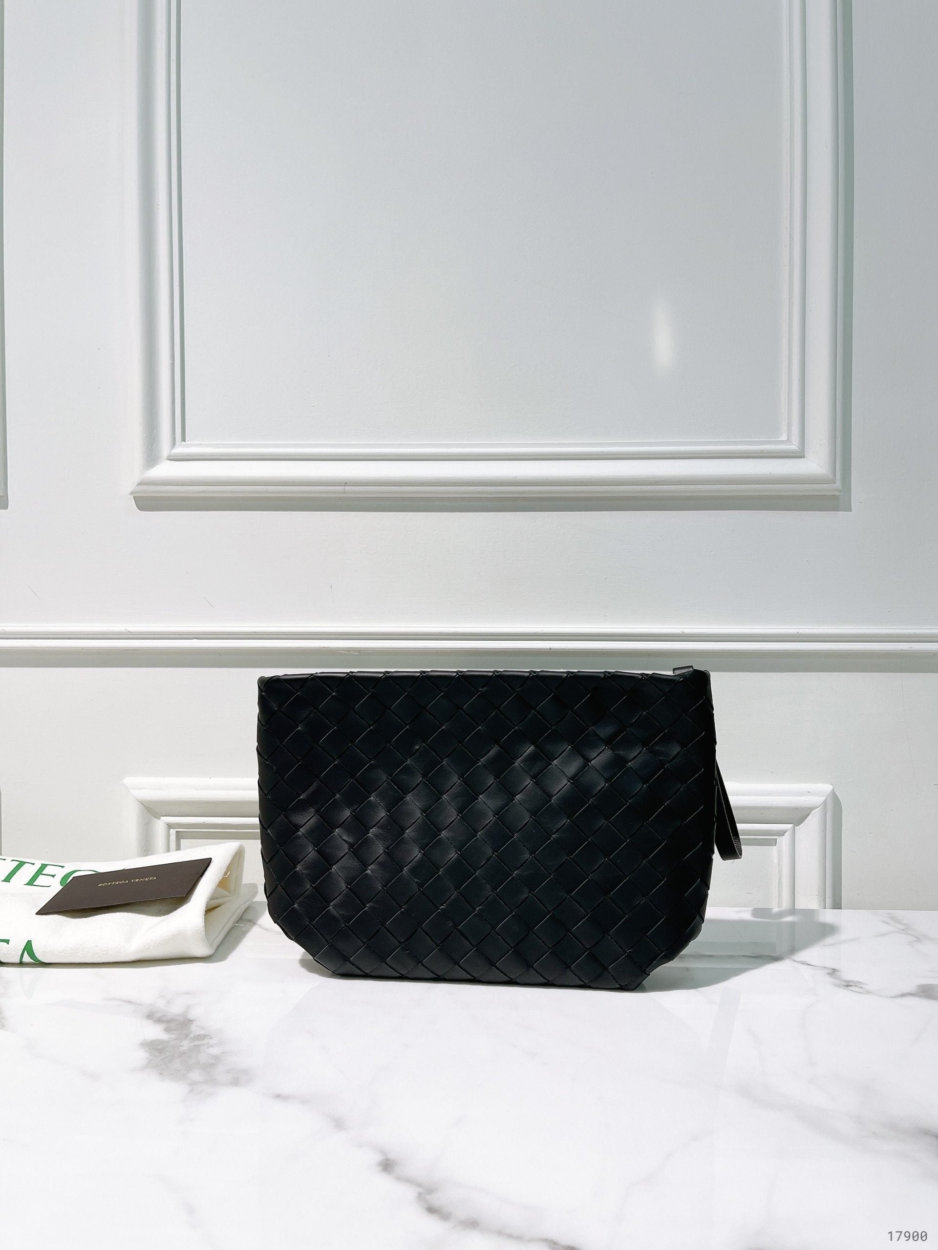 BOTTEGA VENETA POUCH, Black/Silver