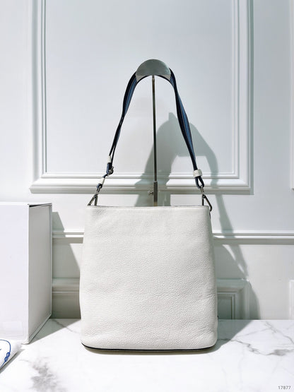 PRADA BUCKET BAG, White/Silver
