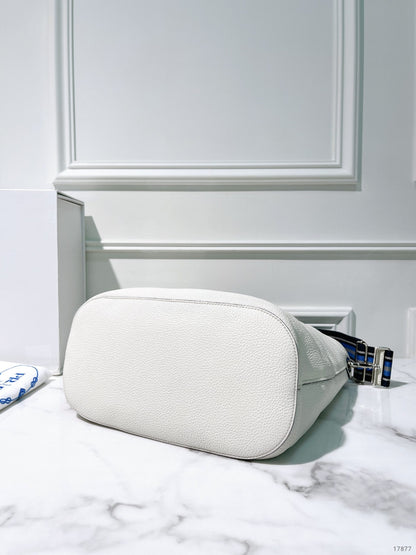 PRADA BUCKET BAG, White/Silver