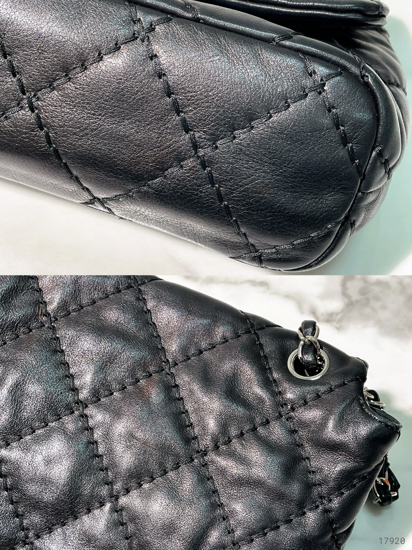 CHANEL SHOULDER BAG, Black/Silver