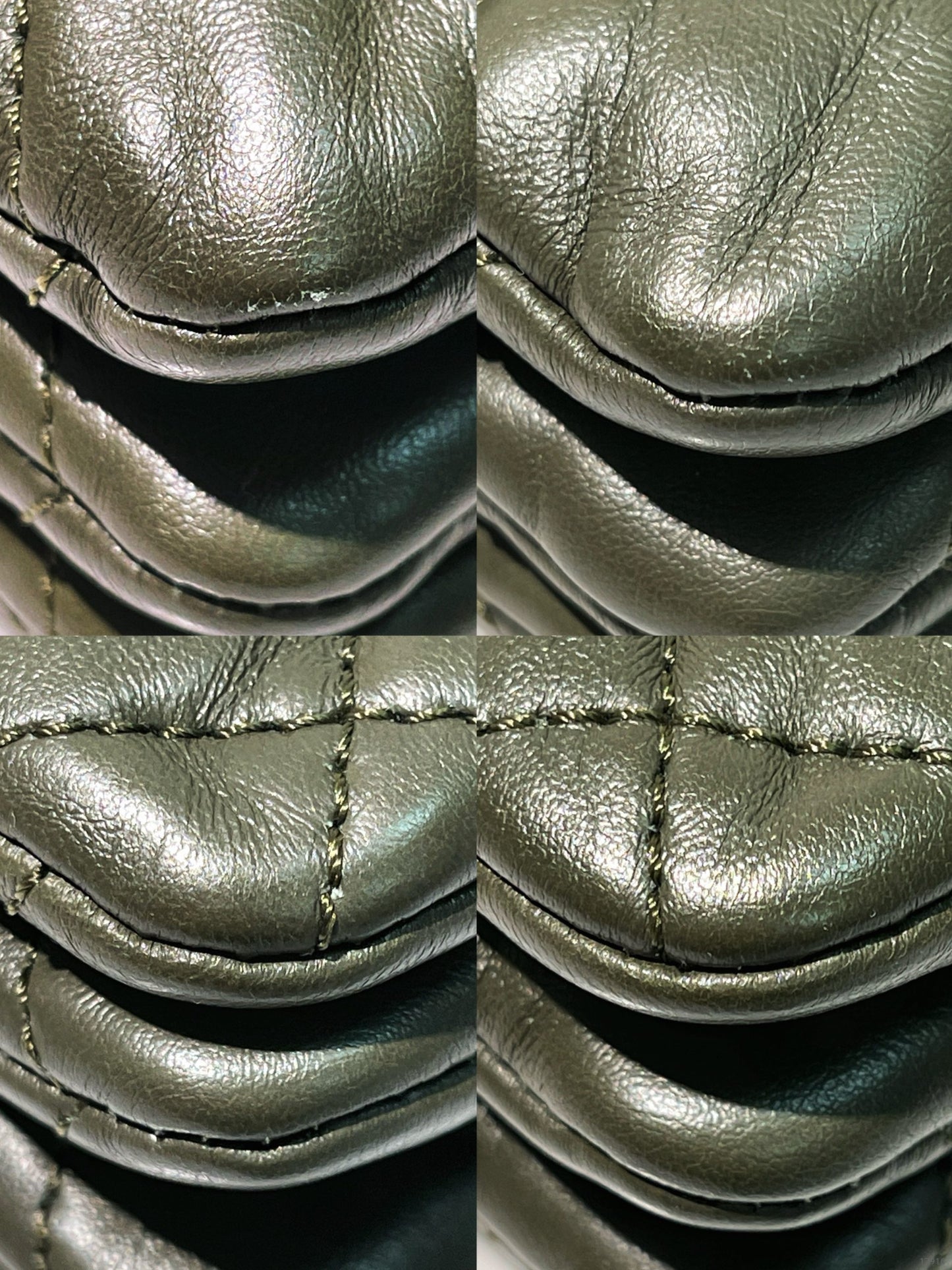 CHANEL 22K SMALL FLAP, Green/Gold