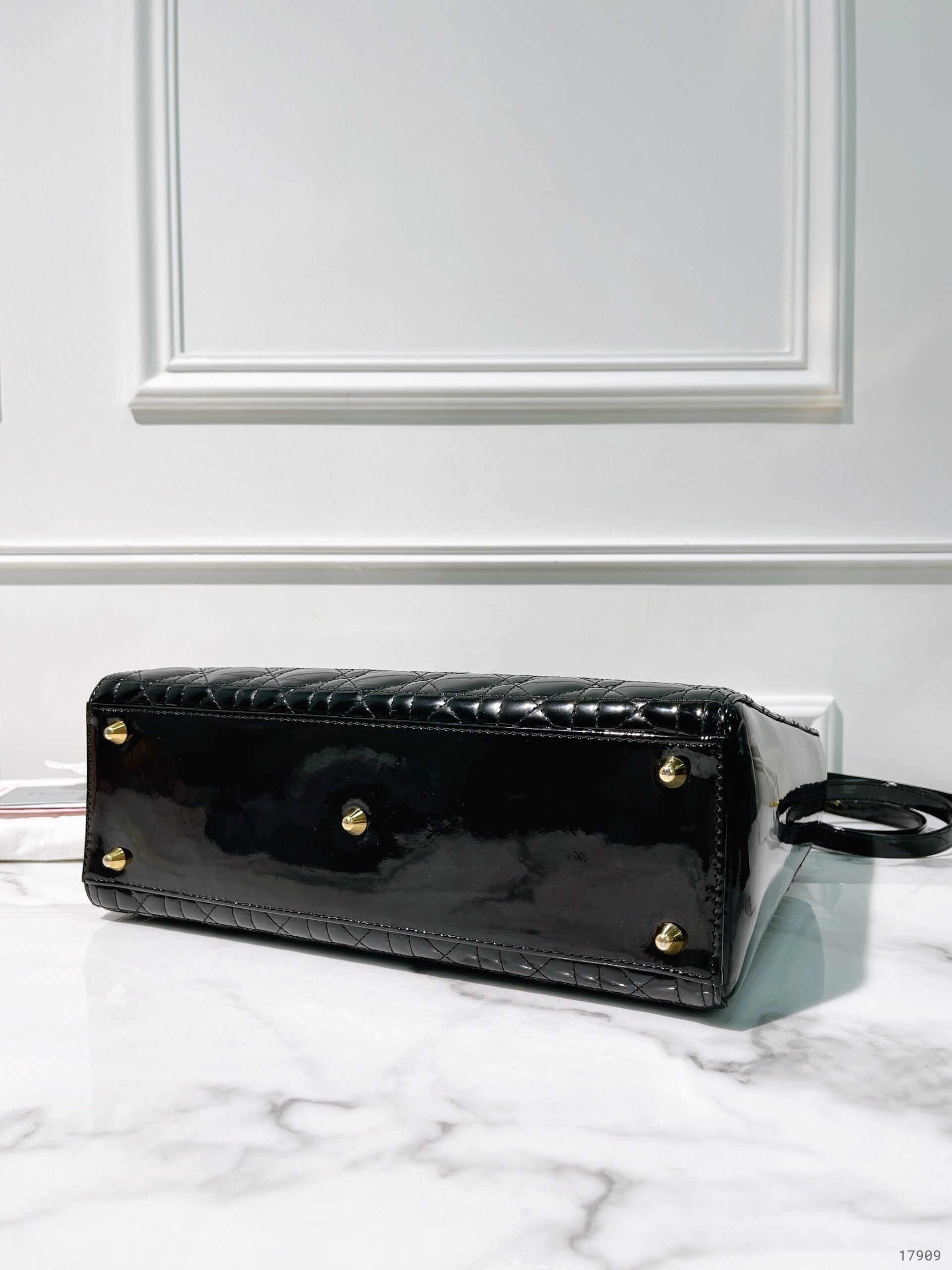 DIOR LARGE LADY DIOR BAG, Black/Gold