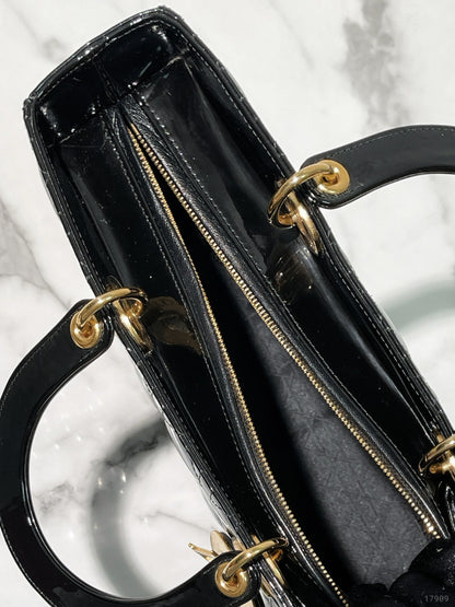 DIOR LARGE LADY DIOR BAG, Black/Gold