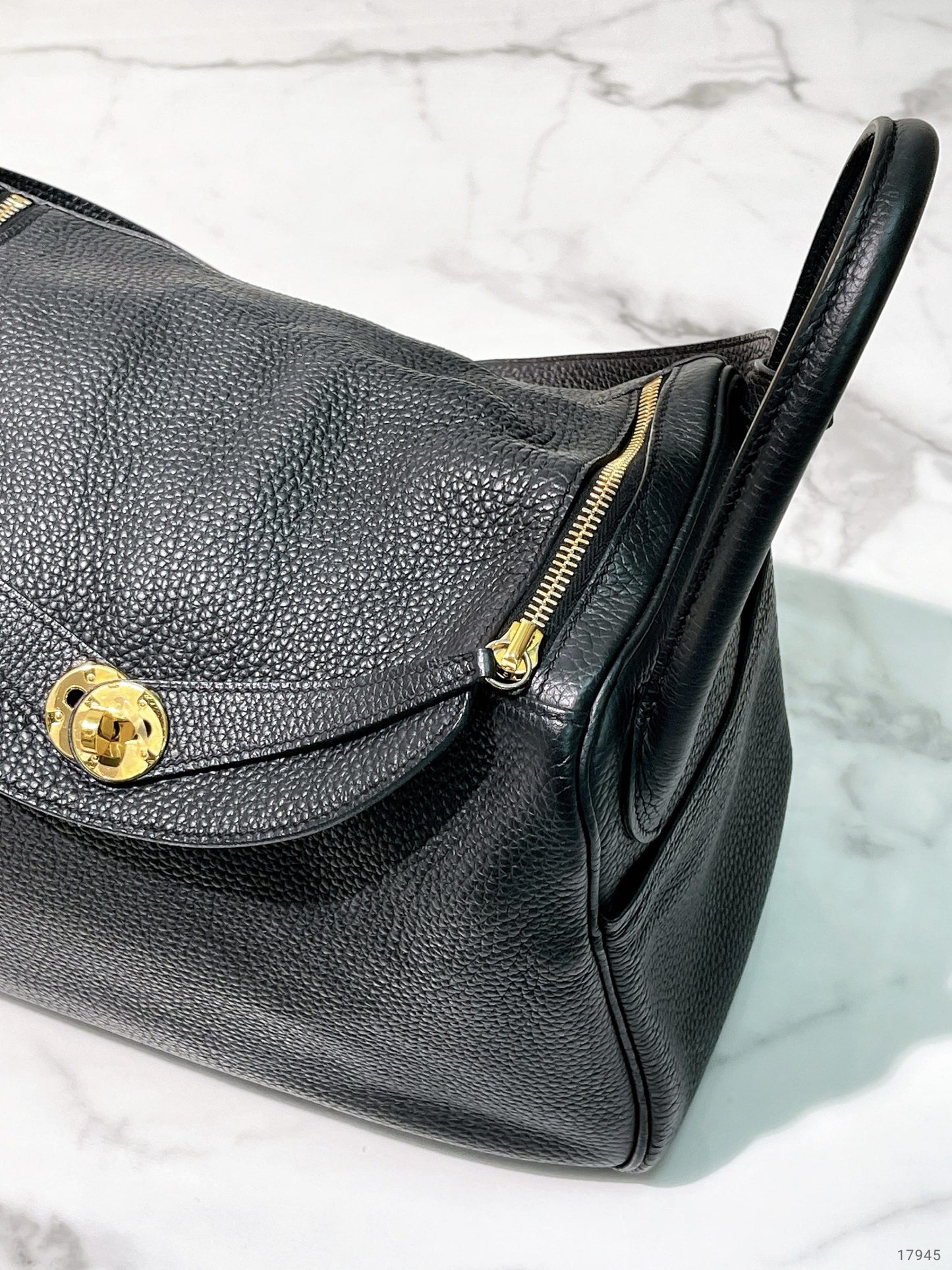 HERMES LINDY 30, Noir/Gold