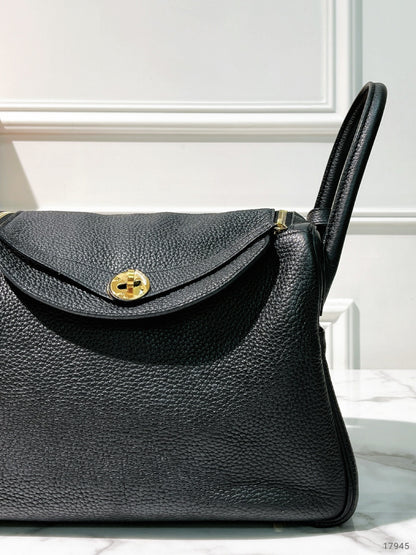 HERMES LINDY 30, Noir/Gold