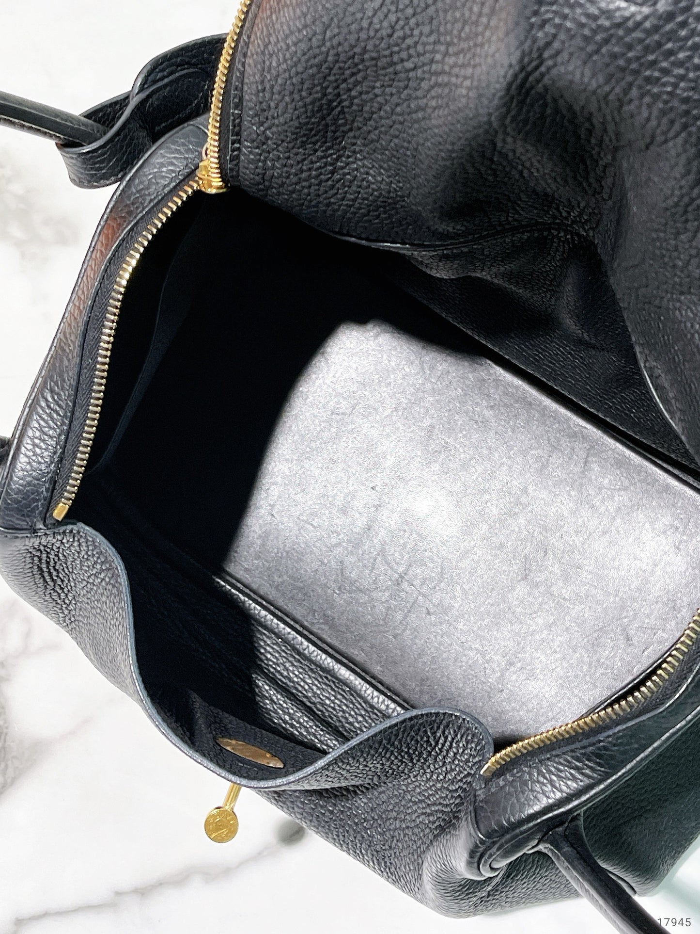 HERMES LINDY 30, Noir/Gold