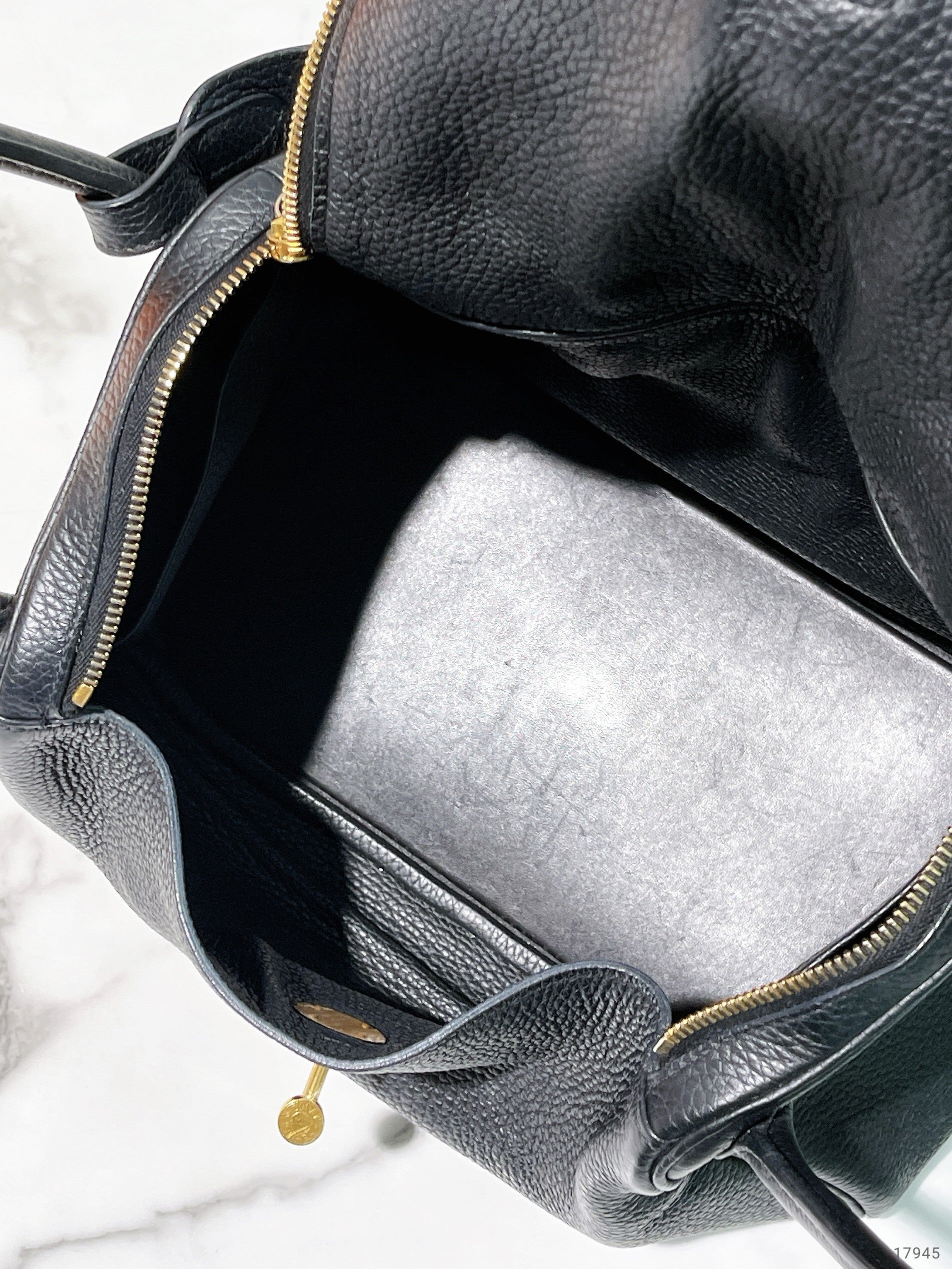 HERMES LINDY 30, Noir/Gold