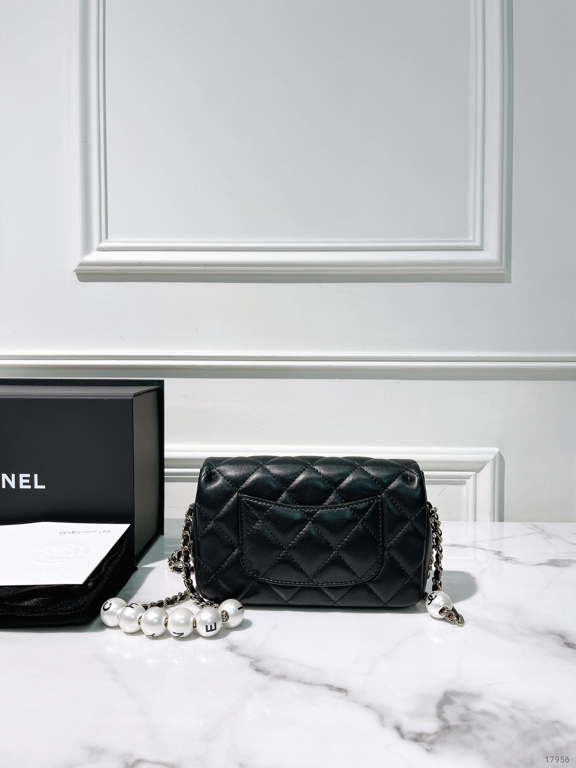 CHANEL 20SS MINI FLAP, Black/Gold