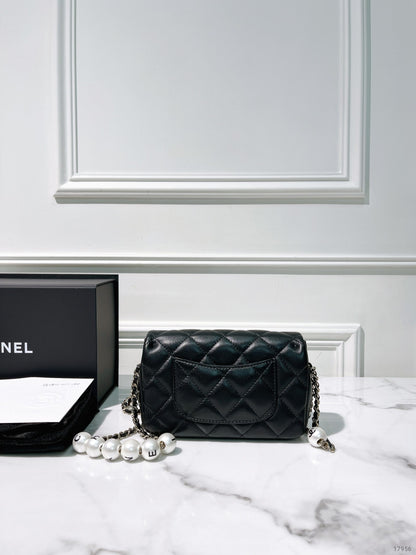 CHANEL 20SS MINI FLAP, Black/Gold