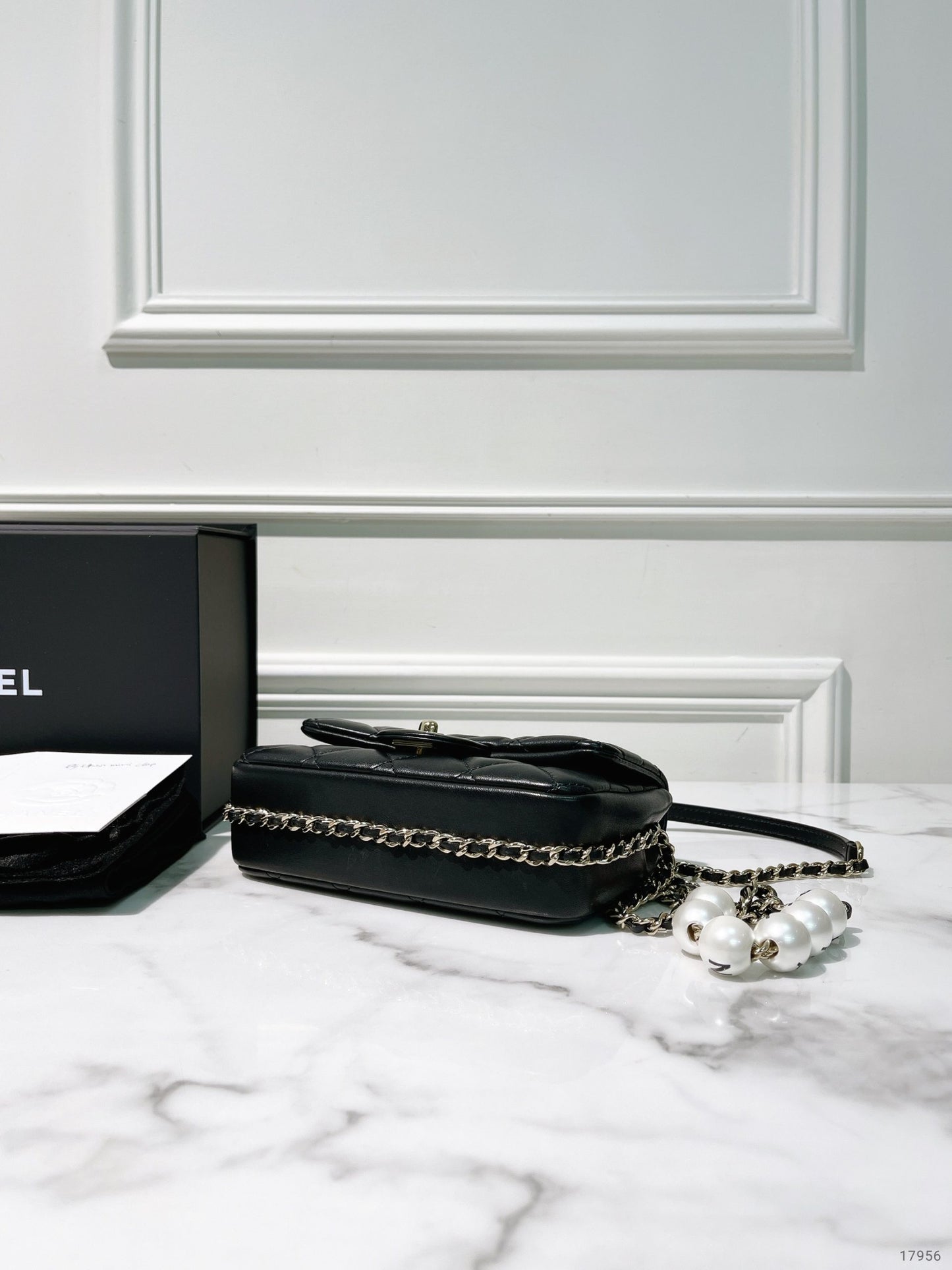 CHANEL 20SS MINI FLAP, Black/Gold