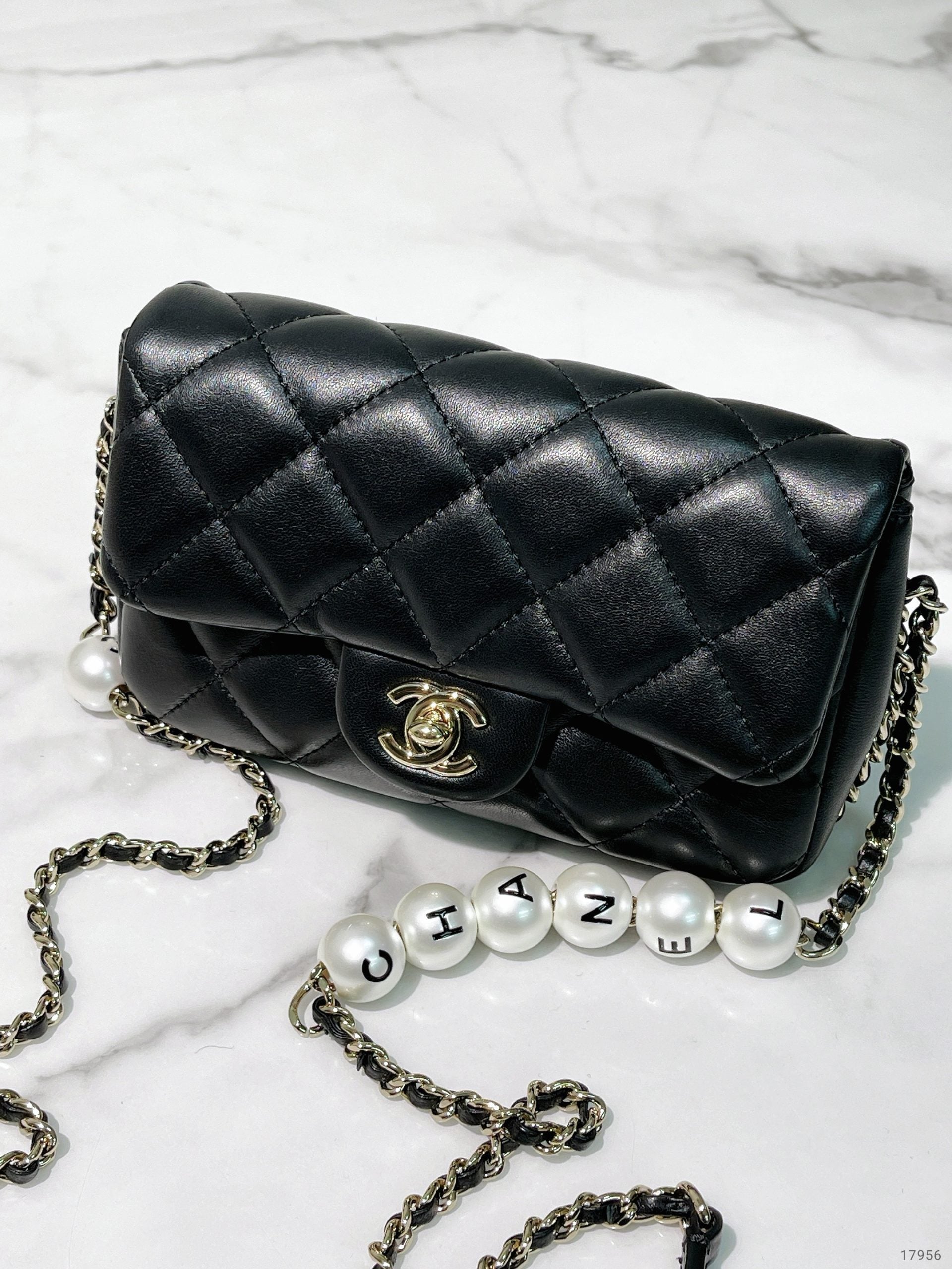 CHANEL 20SS MINI FLAP, Black/Gold