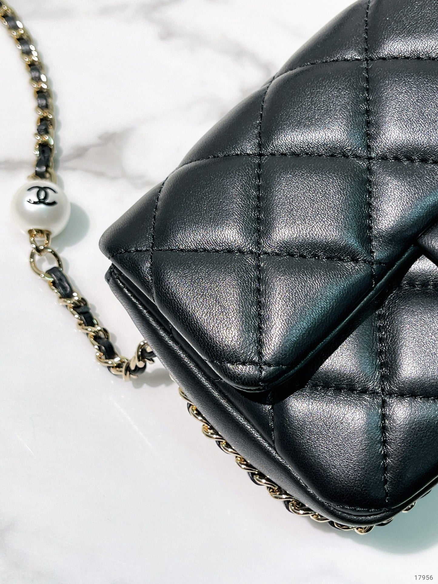 CHANEL 20SS MINI FLAP, Black/Gold