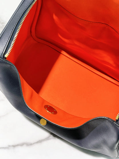 HERMES LINDY 30, Bleu Indigo/Gold