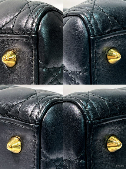 DIOR MEIDUM LADY DIOR BAG, Black/Gold