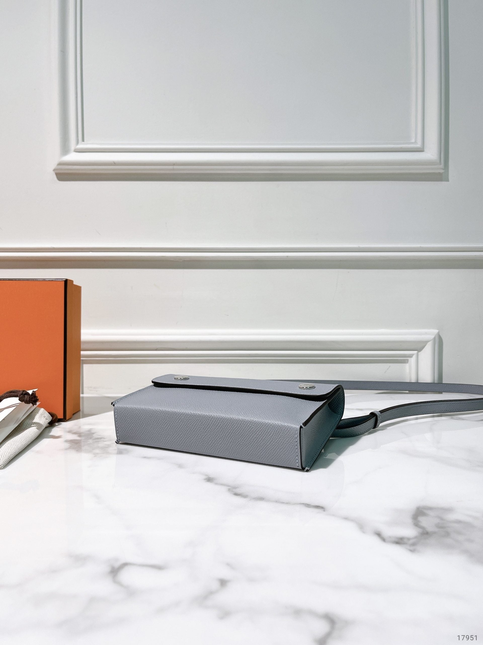 HERMES SNAP WALLET, Gris Pantin/Silver