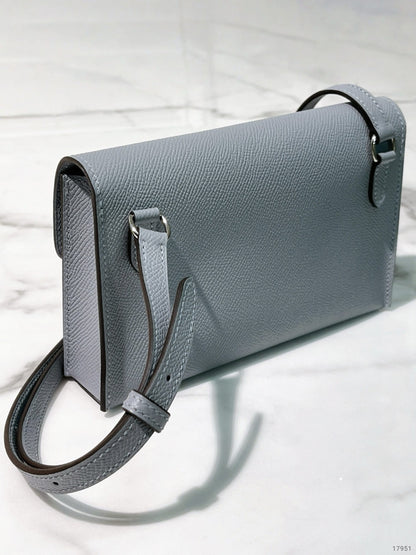 HERMES SNAP WALLET, Gris Pantin/Silver