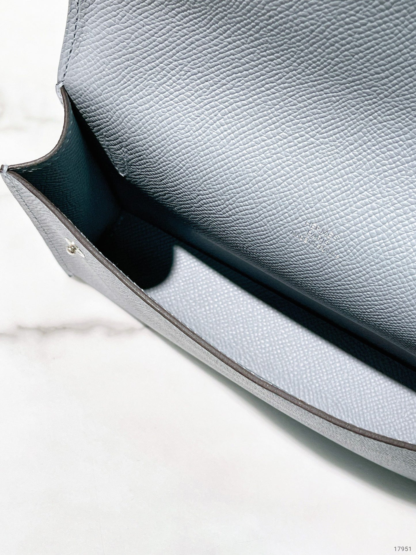 HERMES SNAP WALLET, Gris Pantin/Silver