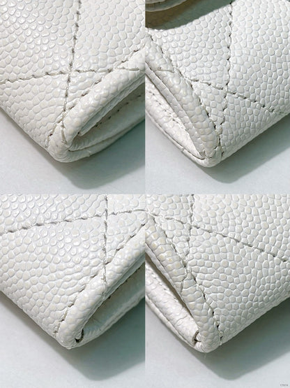 CHANEL 24S LONG WALLET, White/Gold