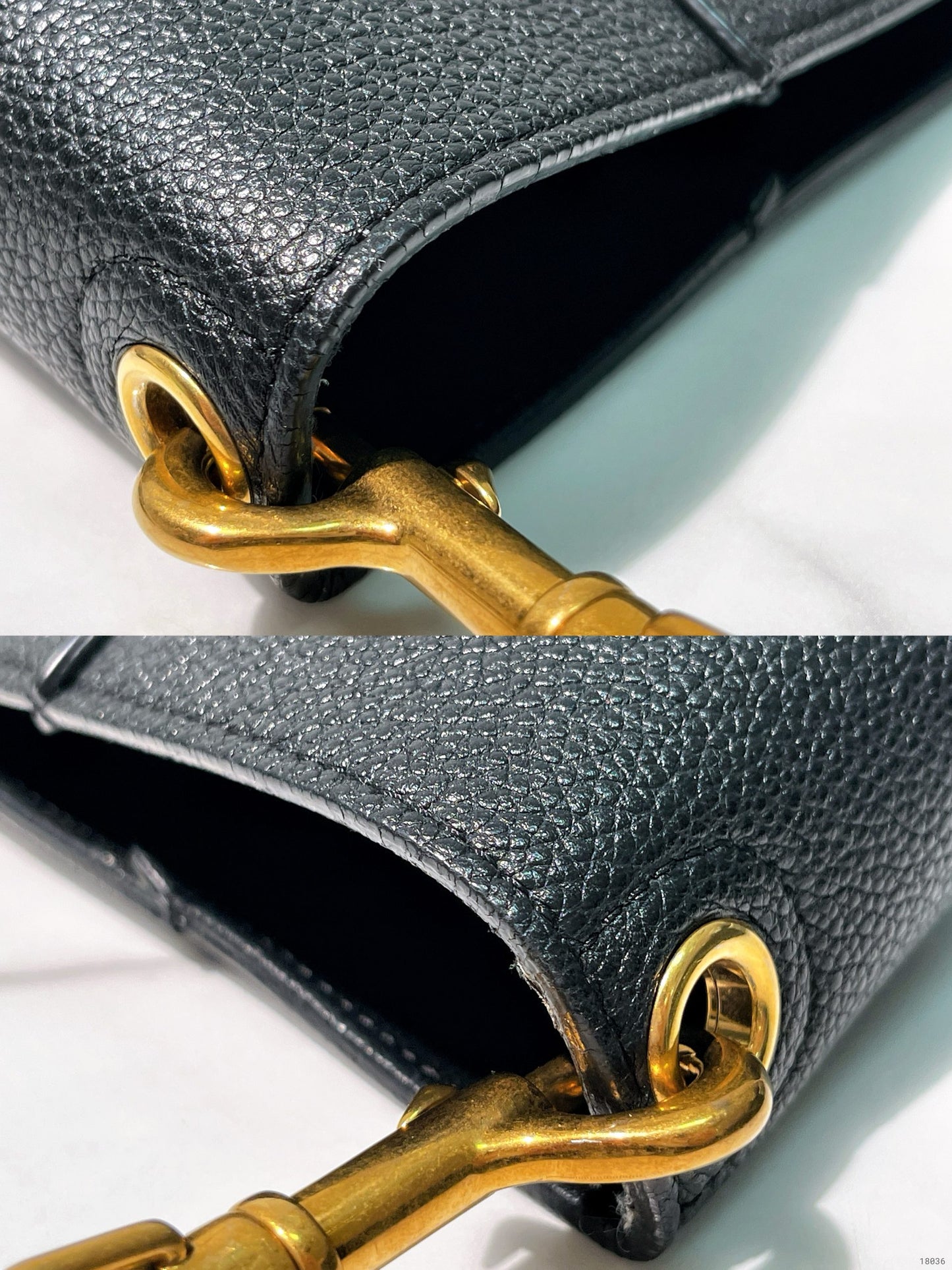 CELINE SANGLE BUCKET BAG, Black/Gold