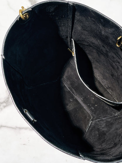 CELINE SANGLE BUCKET BAG, Black/Gold