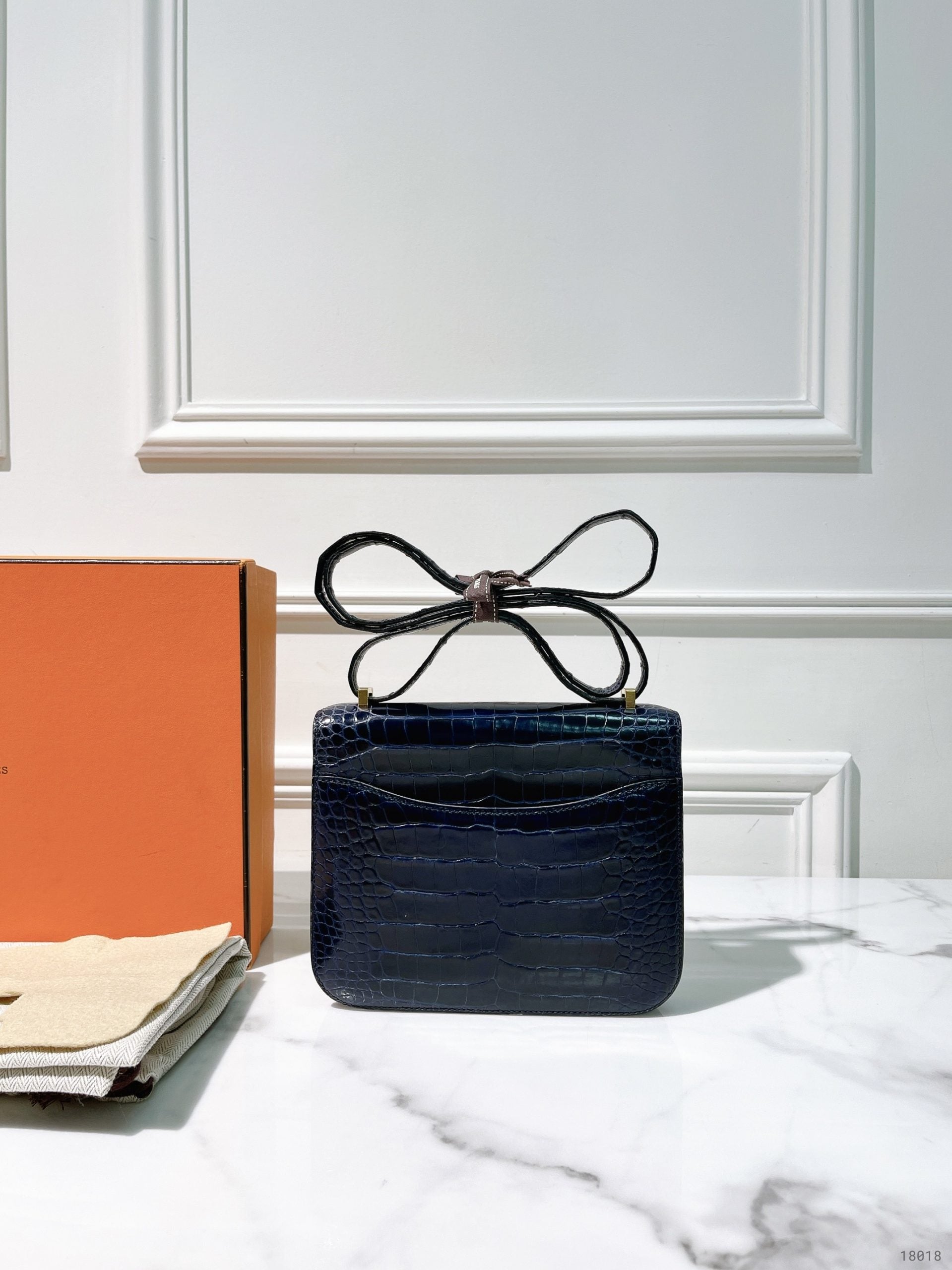 HERMES CONSTANCE MINI, Blue Sapphire/Gold