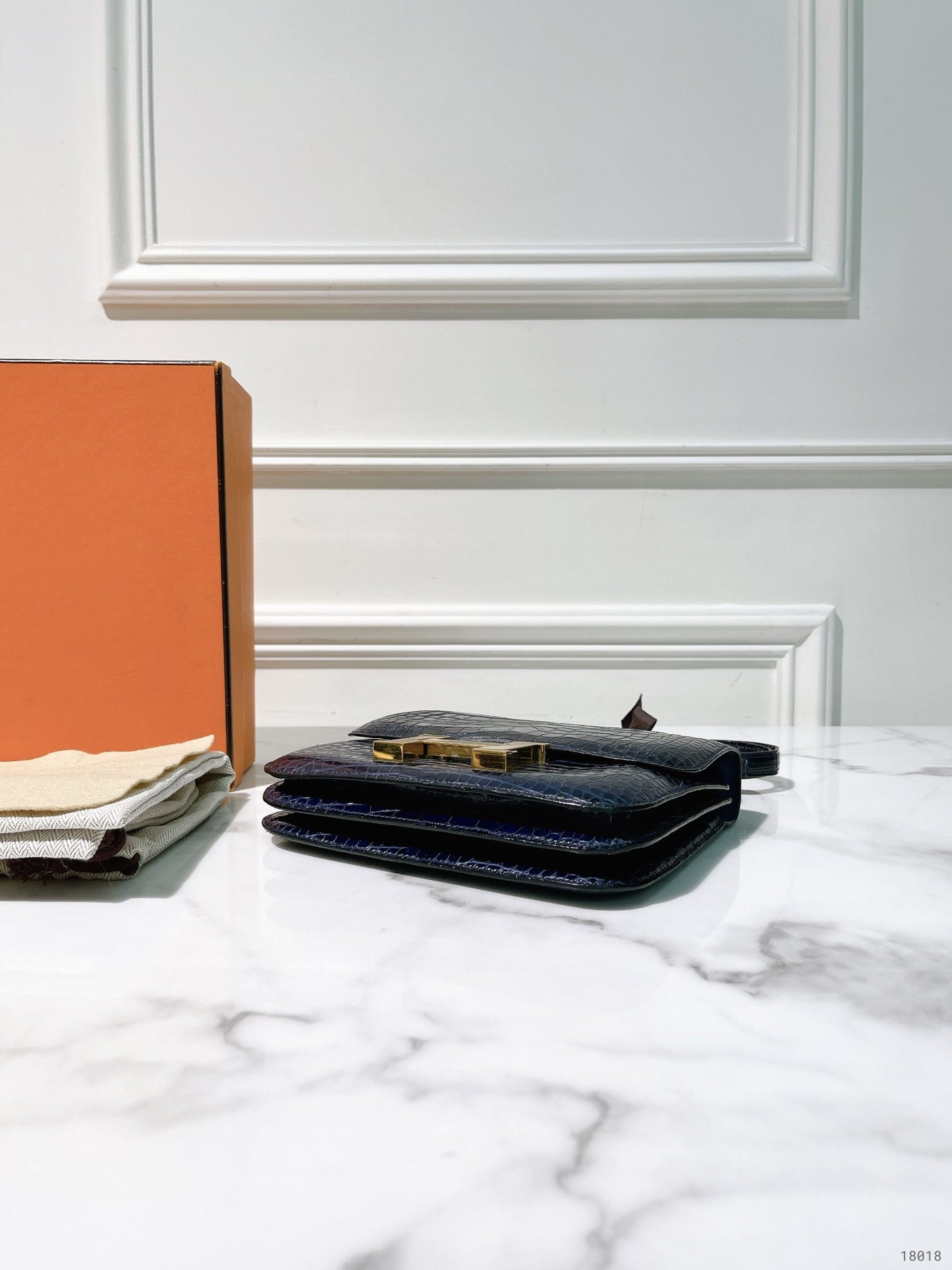 HERMES CONSTANCE MINI, Blue Sapphire/Gold