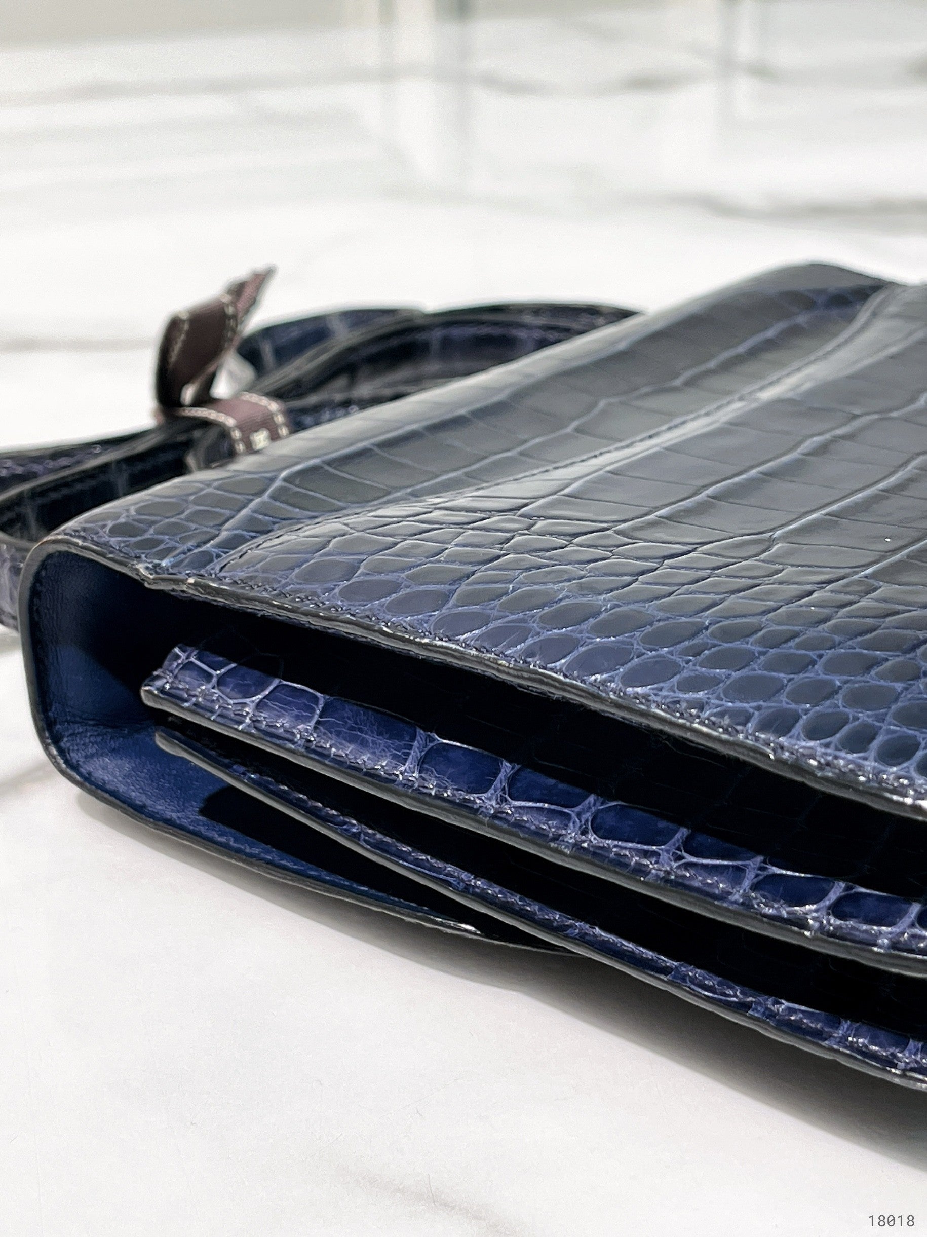 HERMES CONSTANCE MINI, Blue Sapphire/Gold