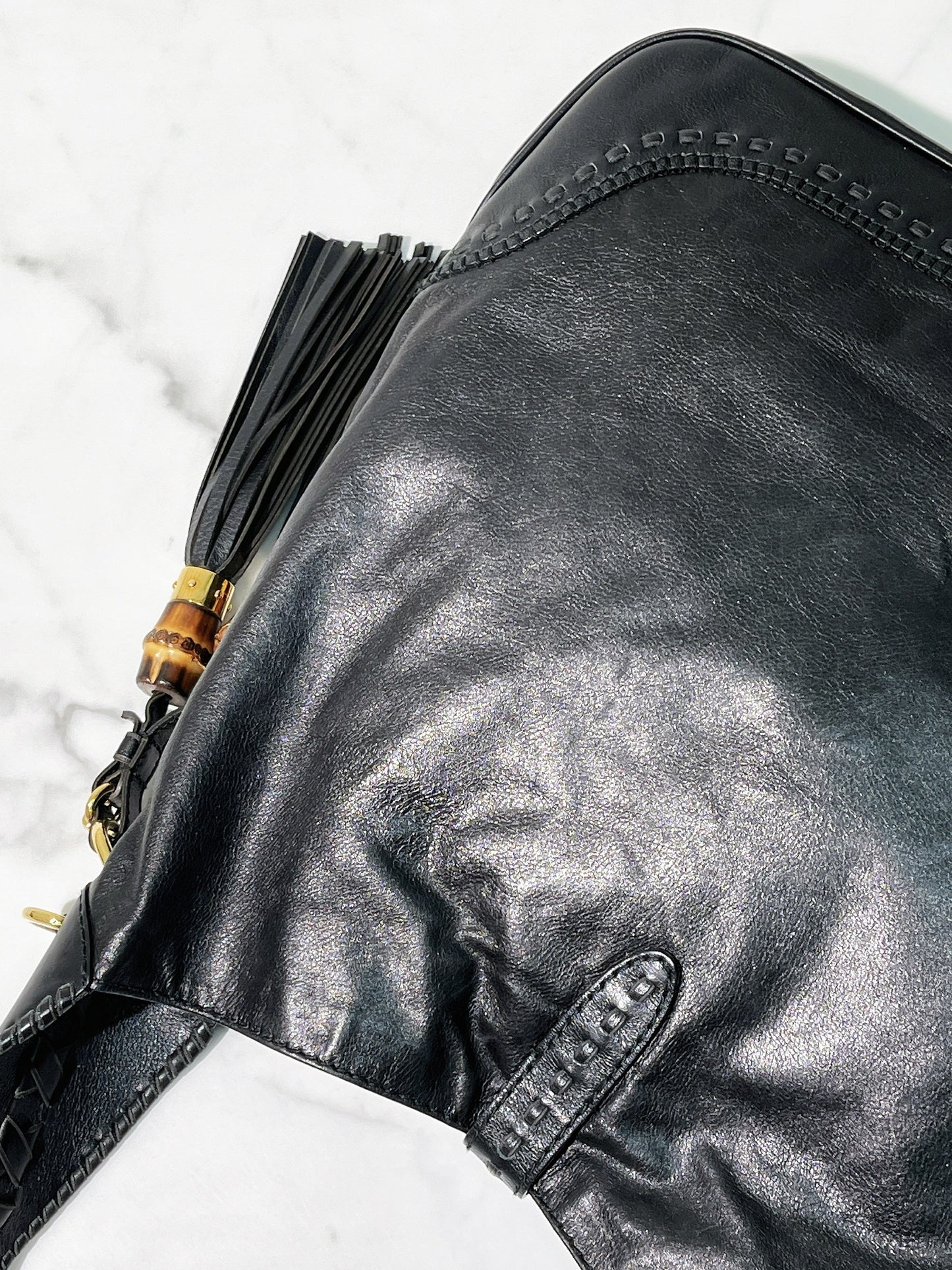 GUCCI JACKIE SHOULDER BAG, Black/Gold