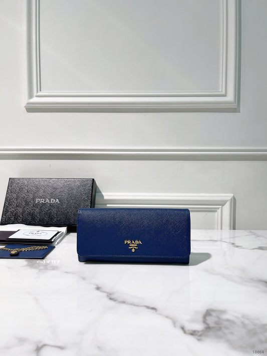 PRADA WALLET, Blue/Gold
