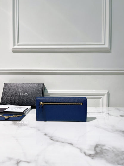 PRADA WALLET, Blue/Gold