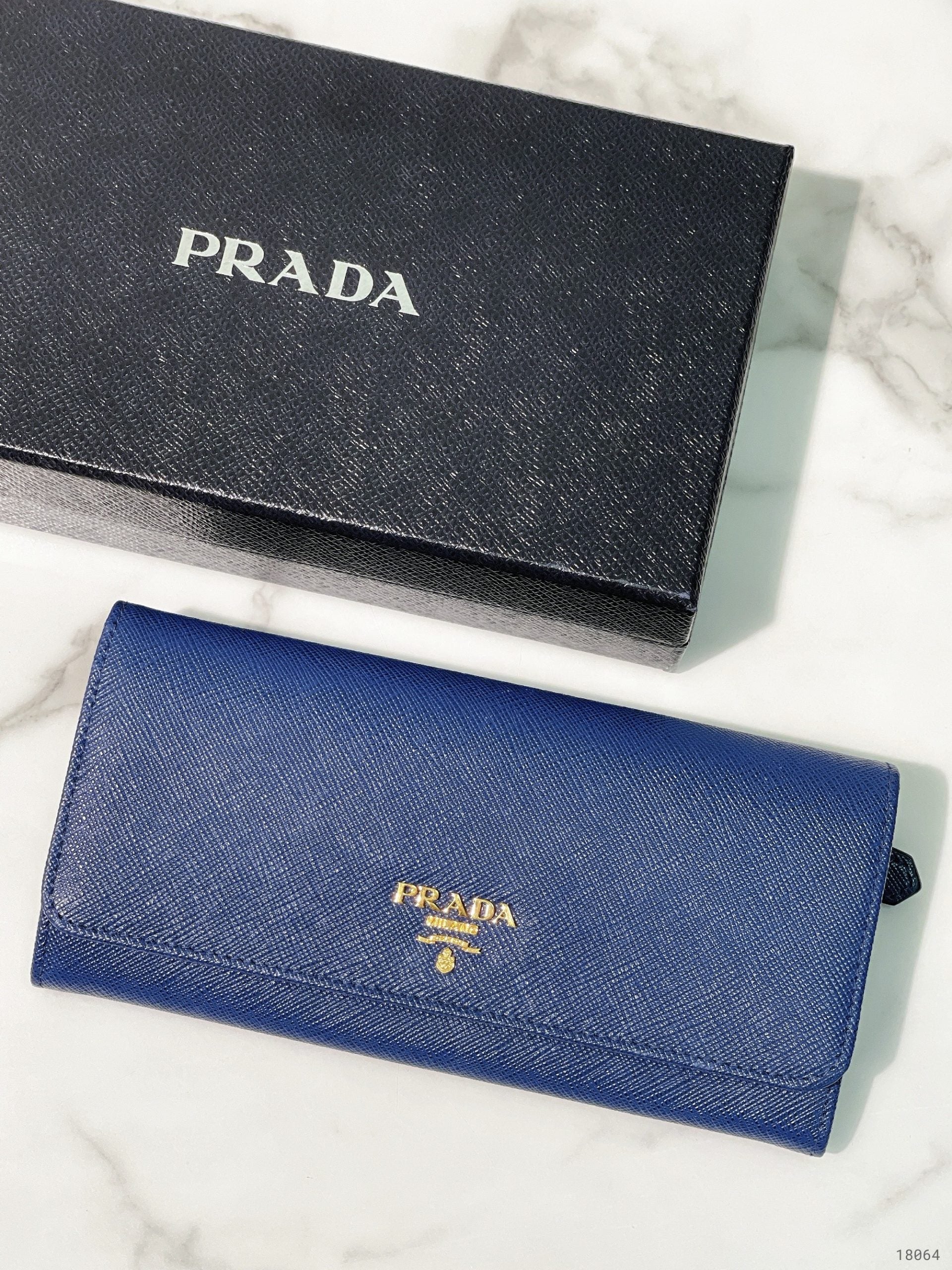 PRADA WALLET, Blue/Gold