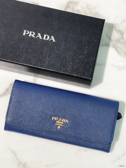 PRADA WALLET, Blue/Gold