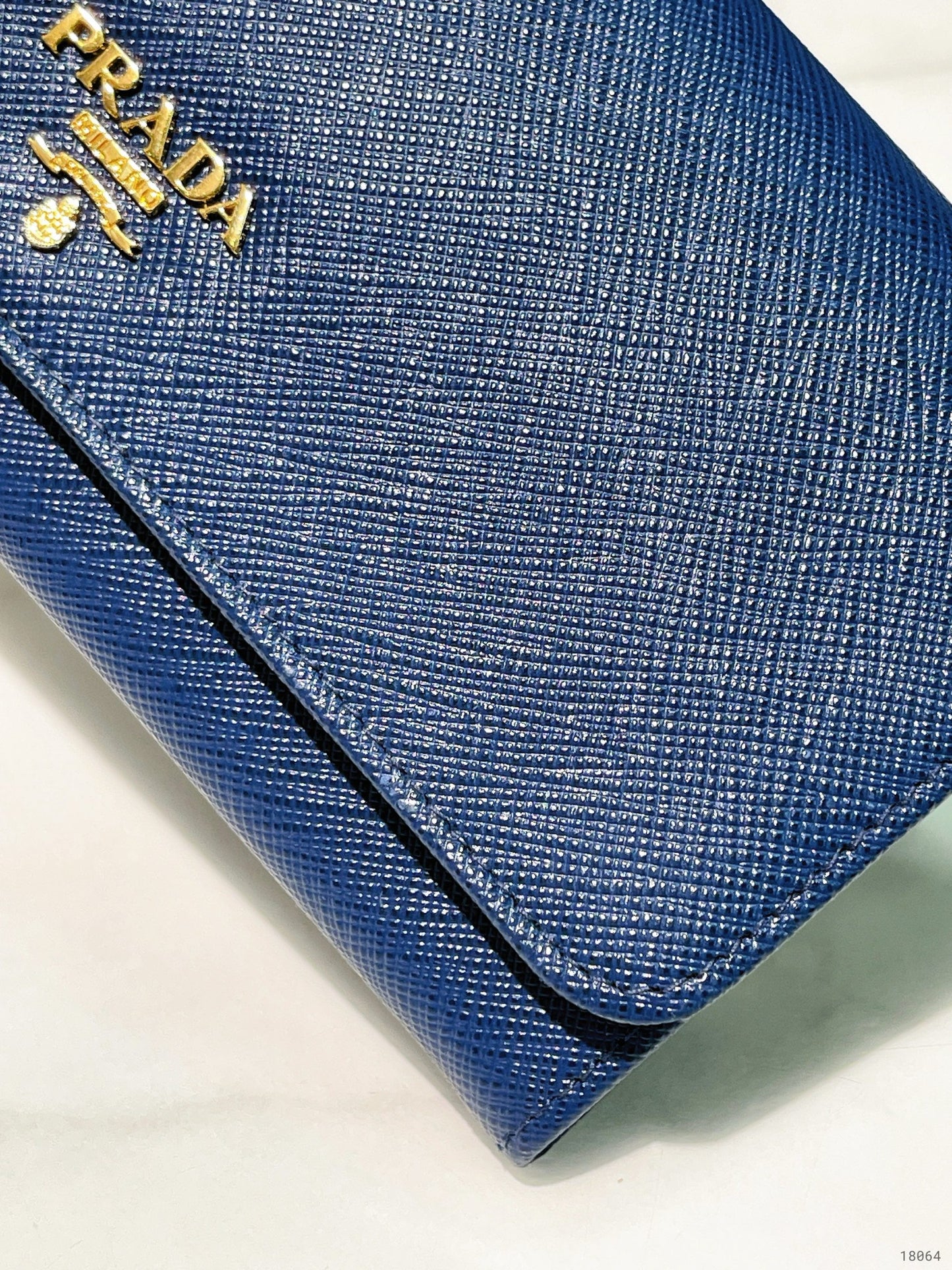 PRADA WALLET, Blue/Gold