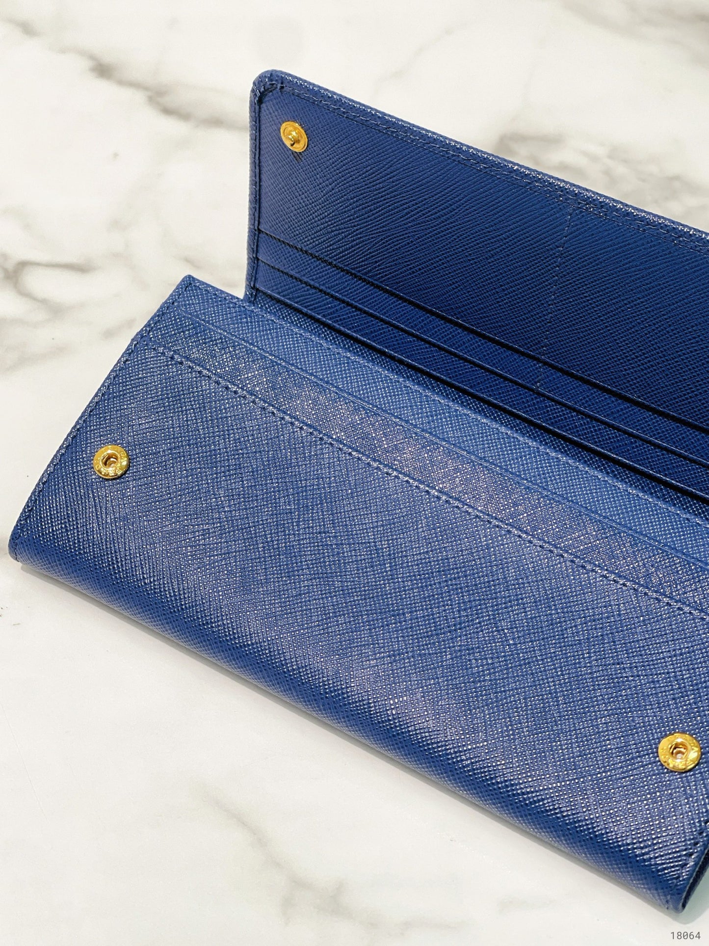 PRADA WALLET, Blue/Gold